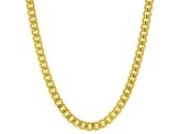 18k Yellow Gold Over Bronze 6mm Curb 22 Inch Chain