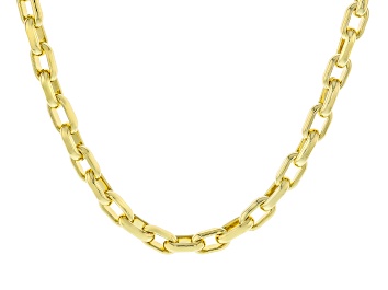 Picture of 18k Yellow Gold Over Bronze 7mm Beveled Paperclip 20 Inch Chain