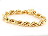 18k Yellow Gold Over Bronze 8mm Rope Link Bracelet With Magnetic Clasp