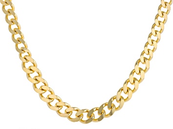 Picture of 18k Yellow Gold Over Bronze 11mm Graduated Curb 24 Inch Chain