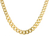18k Yellow Gold Over Bronze 11mm Graduated Curb 24 Inch Chain