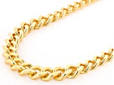 18k Yellow Gold Over Bronze 11mm Graduated Curb 24 Inch Chain
