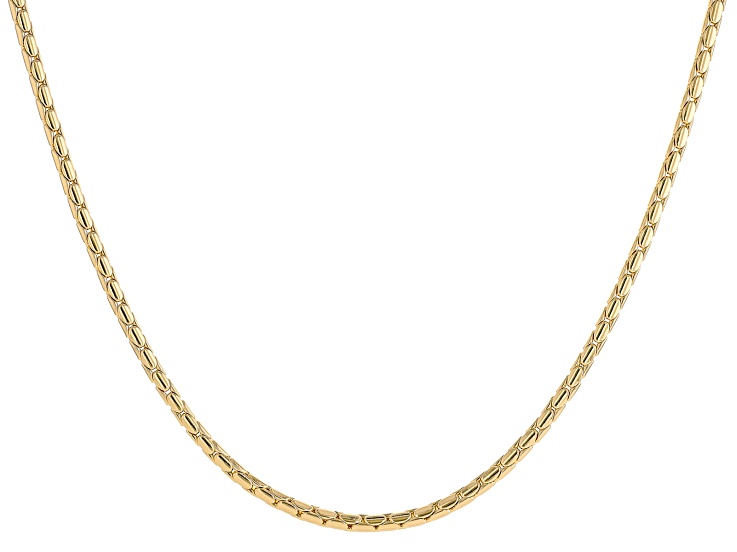 18k Yellow Gold Over Bronze 3mm Cardano 20 Inch Chain