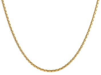 Picture of 18k Yellow Gold Over Bronze 3mm Elongated Round Box 20 Inch Chain