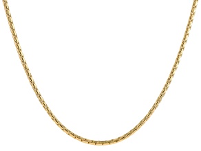 18k Yellow Gold Over Bronze 3mm Cardano 20 Inch Chain