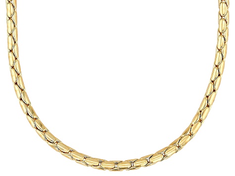 18k Yellow Gold Over Bronze 3mm Cardano 18 Inch Chain