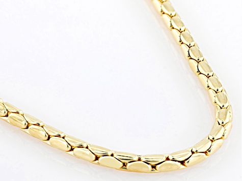 18k Yellow Gold Over Bronze 3mm Cardano 18 Inch Chain