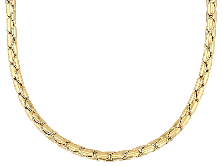 18k Yellow Gold Over Bronze 3mm Cardano 24 Inch Chain