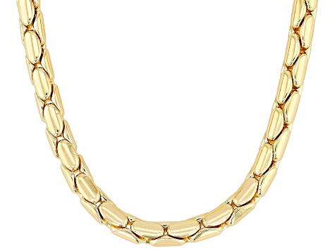18k Yellow Gold Over Bronze 5.5mm Cardano 18 Inch Chain