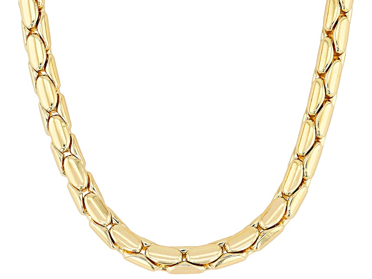 18k Yellow Gold Over Bronze 5.5mm Cardano 18 Inch Chain