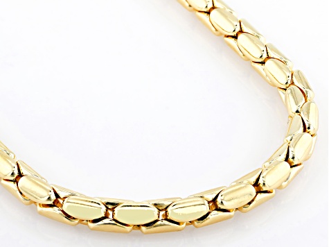 18k Yellow Gold Over Bronze 5.5mm Cardano 18 Inch Chain
