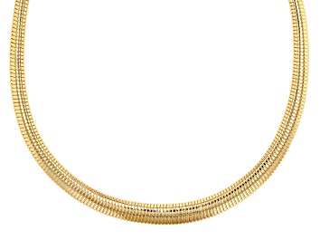 Picture of 18k Yellow Gold Over Bronze 12mm Graduated Serpentine 20 Inch Chain