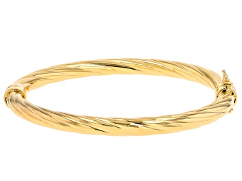 Picture of 18k Yellow Gold Over Bronze 6mm Twisted Bangle