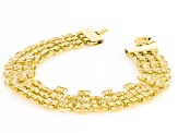 18k Yellow Gold Over Bronze 13mm Panther Link Bracelet