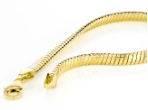 18k Yellow Gold Over Bronze 5.1mm Diamond-Cut Edge Omega Link Bracelet