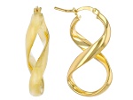 18k Yellow Gold Over Bronze Infinity Earrings