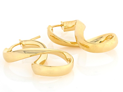 18k Yellow Gold Over Bronze Infinity Earrings