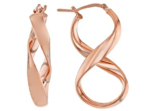 18k Rose Gold Over Bronze Infinity Hoop Earrings