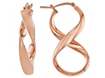 18k Rose Gold Over Bronze Infinity Hoop Earrings