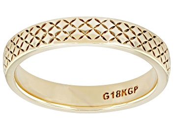 Picture of 18k Yellow Gold Over Bronze 3.9mm Textured Comfort Fit Band Ring
