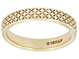 18k Yellow Gold Over Bronze 3.9mm Textured Comfort Fit Band Ring