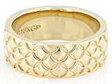 18k Yellow Gold Over Bronze 7.6mm Diamond-Cut Comfort Fit Band Ring