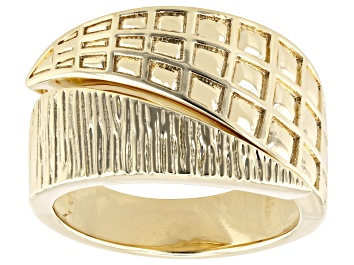Picture of 18k Yellow Gold Over Bronze Textured Bypass Ring