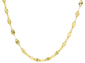 18k Yellow Gold Over Bronze 3.5mm Sunburst Mirror Link 18 Inch Chain