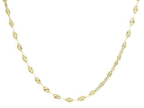18k Yellow Gold Over Bronze 3.5mm Sunburst Mirror Link 22 Inch Chain