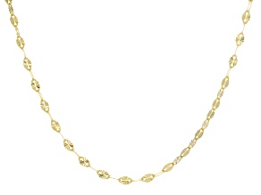 18k Yellow Gold Over Bronze 3.5mm Sunburst Mirror Link 22 Inch Chain