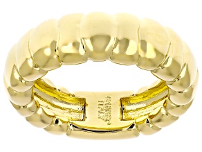 18k Yellow Gold Over Bronze Scalloped Ring