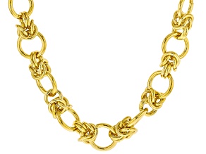 18k Yellow Gold Over Bronze Byzantine Station 20 Inch Necklace