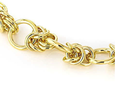 18k Yellow Gold Over Bronze Byzantine Station 20 Inch Necklace