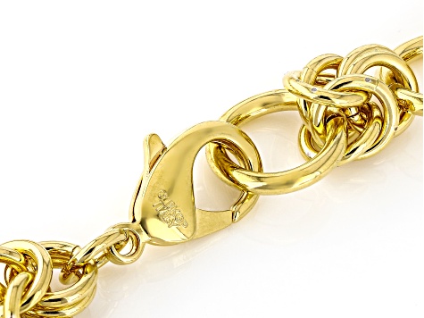 18k Yellow Gold Over Bronze Byzantine Station 20 Inch Necklace