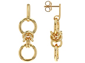 18k Yellow Gold Over Bronze Byzantine Dangle Earrings