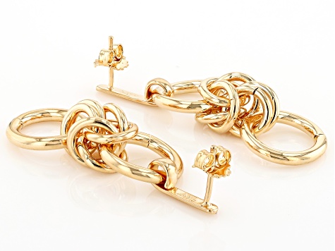 18k Yellow Gold Over Bronze Byzantine Dangle Earrings