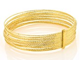 18k Yellow Gold Over Bronze Diamond-Cut Multi-Row Bangle Bracelet