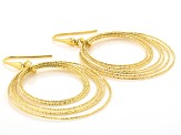 18k Yellow Gold Over Bronze Multi-Circle Dangle Earrings