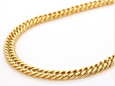 18k Yellow Gold Over Bronze 6mm Curb 20 Inch Chain and 7.5 Inch Bracelet Set of 2