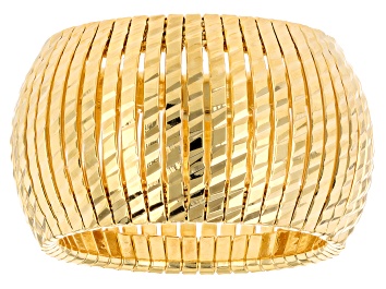 Picture of 18k Yellow Gold Over Bronze Diamond-Cut Ring