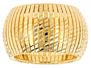18k Yellow Gold Over Bronze Diamond-Cut Ring