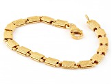 18k Yellow Gold Over Bronze Etched Heart Bracelet