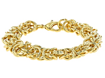 Picture of 18k Yellow Gold Over Bronze Byzantine Link Bracelet