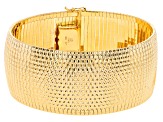 18k Yellow Gold Over Bronze Diamond-Cut Omega Link Bracelet