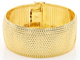 18k Yellow Gold Over Bronze Diamond-Cut Omega Link Bracelet