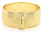 18k Yellow Gold Over Bronze Diamond-Cut Omega Link Bracelet