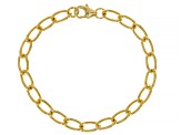 18k Yellow Gold Over Bronze Curb Link Bracelet Set of 3