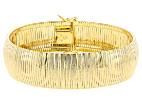 18k Yellow Gold Over Bronze 18mm Textured Omega Bracelet