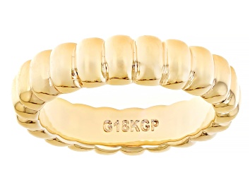 Picture of 18k Yellow Gold Over Bronze 5mm Scalloped Band Ring