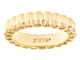18k Yellow Gold Over Bronze 5mm Scalloped Band Ring